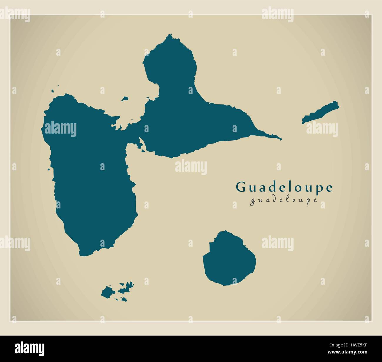 Carte moderne - Guadeloupe GP Illustration de Vecteur