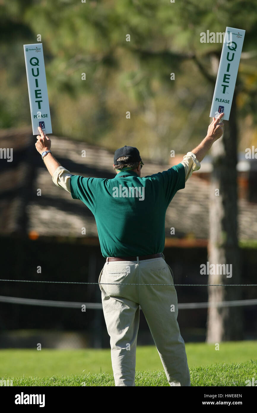 Le MARÉCHAL DE GOLF GOLF DES SIGNES ASSEZ DÉTIENT PRÉVÔT RIVIERA COUNTRY CLUB PACIFIC PALISADES CA USA 15 Février 2008 Banque D'Images