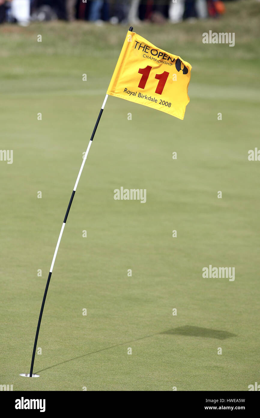 De forts vents soufflent le drapeau royal BIRKDALE OUVERT 2008 ROYAL BIRKDALE SOUTHPORT ANGLETERRE 20 Juillet 2008 Banque D'Images