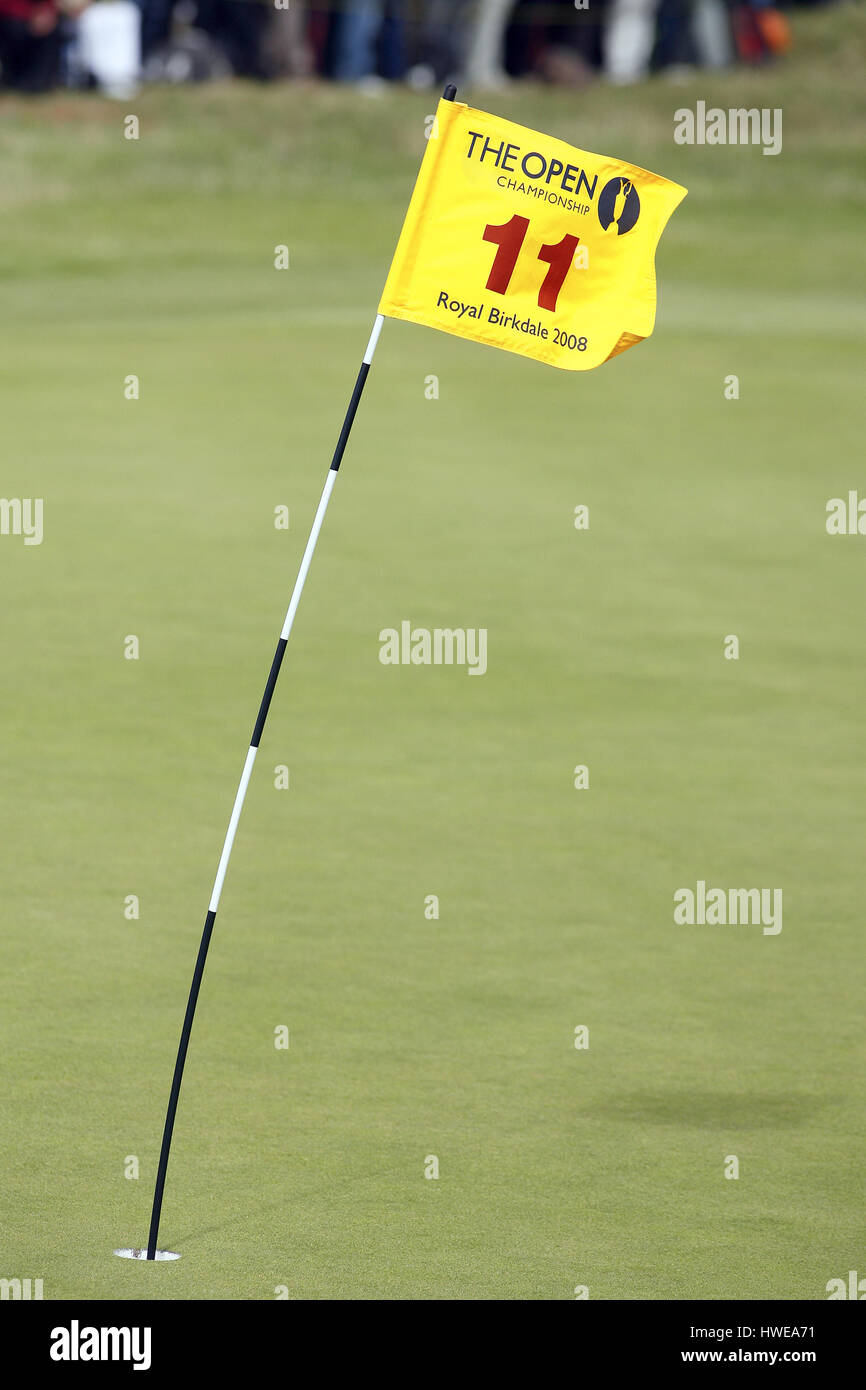 De forts vents soufflent le drapeau royal BIRKDALE OUVERT 2008 ROYAL BIRKDALE SOUTHPORT ANGLETERRE 20 Juillet 2008 Banque D'Images