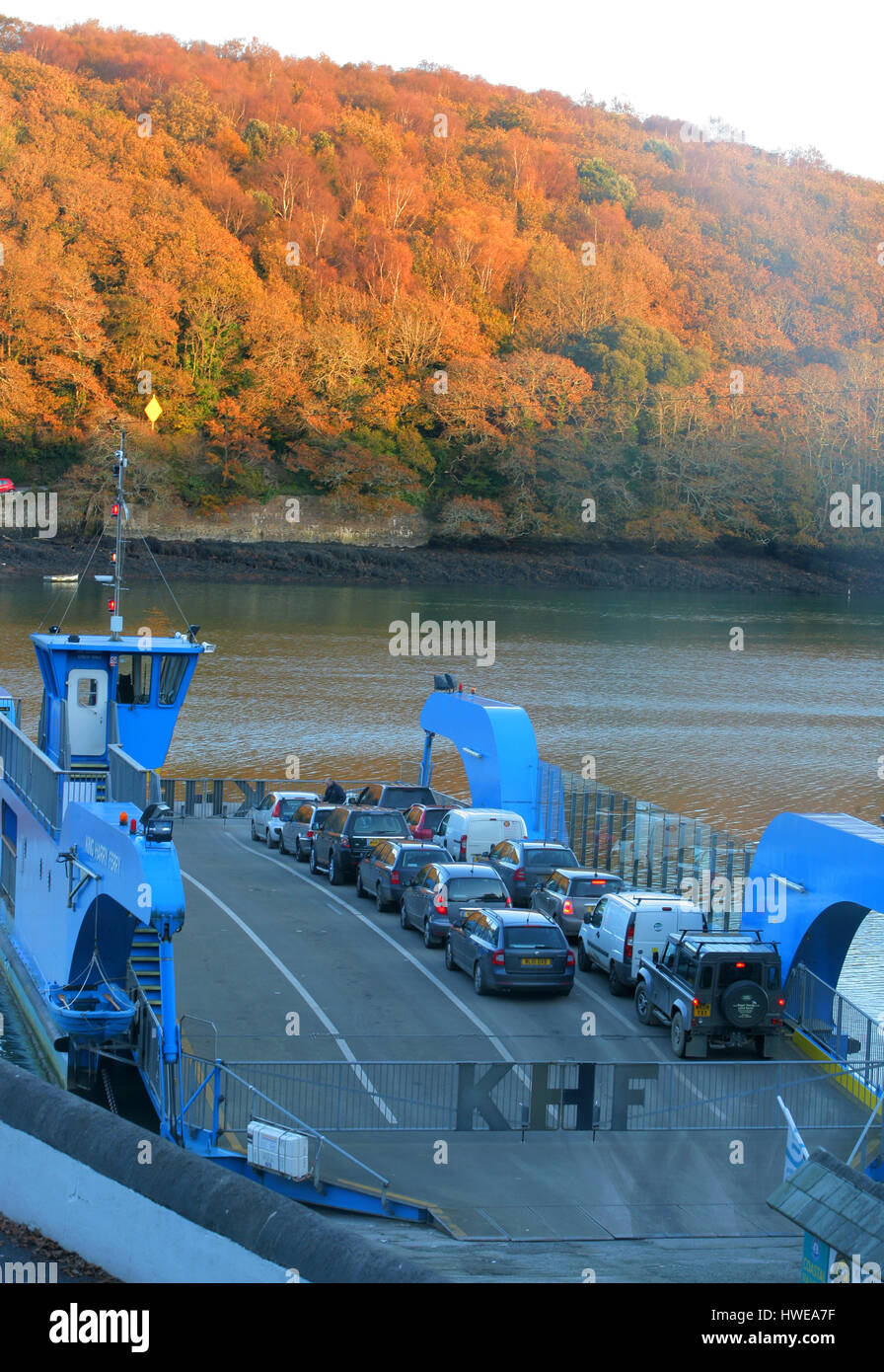 Harry King Ferry, la rivière Fal, Cornwall, UK Banque D'Images