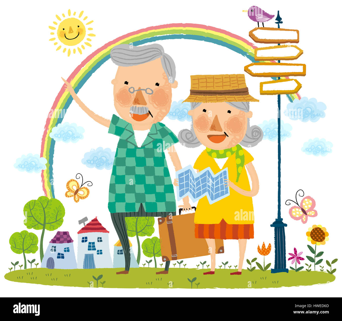 Maison de vacances,weekend,tour,voyage,voyages,voyage,destination,famille,les personnes âgées personnes âgées personnes âgées,couple,couple,solidarité,femme,homme âgé,personne vieillesse vieillesse, Banque D'Images