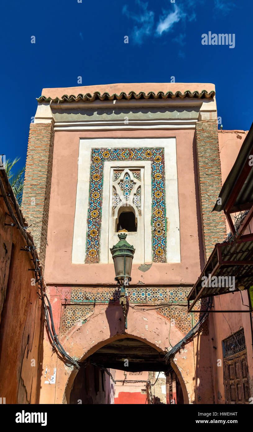 La porte en médina de Marrakech, un site du patrimoine de l'UNESCO au Maroc Banque D'Images