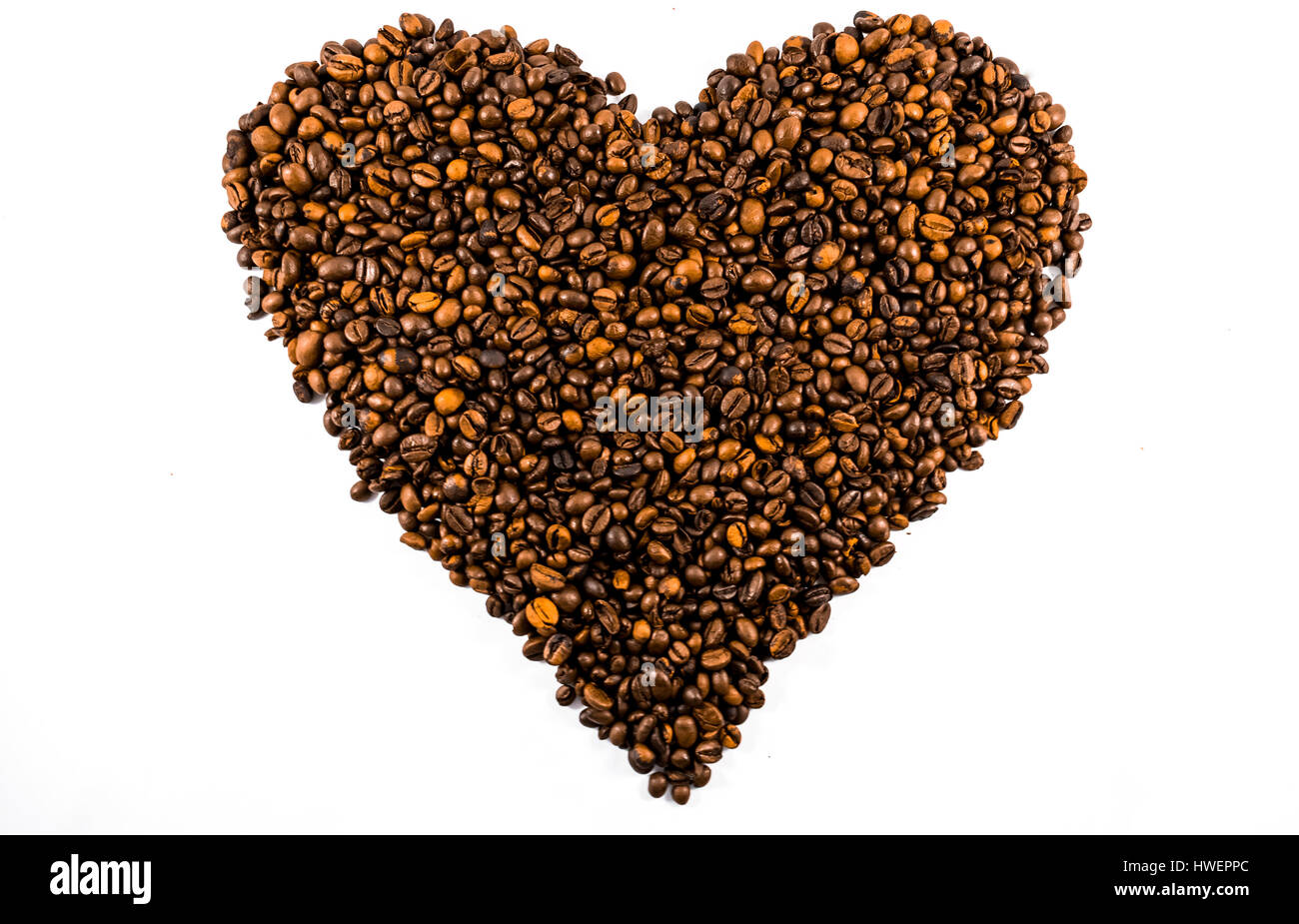 Coeur des grains de café Banque D'Images