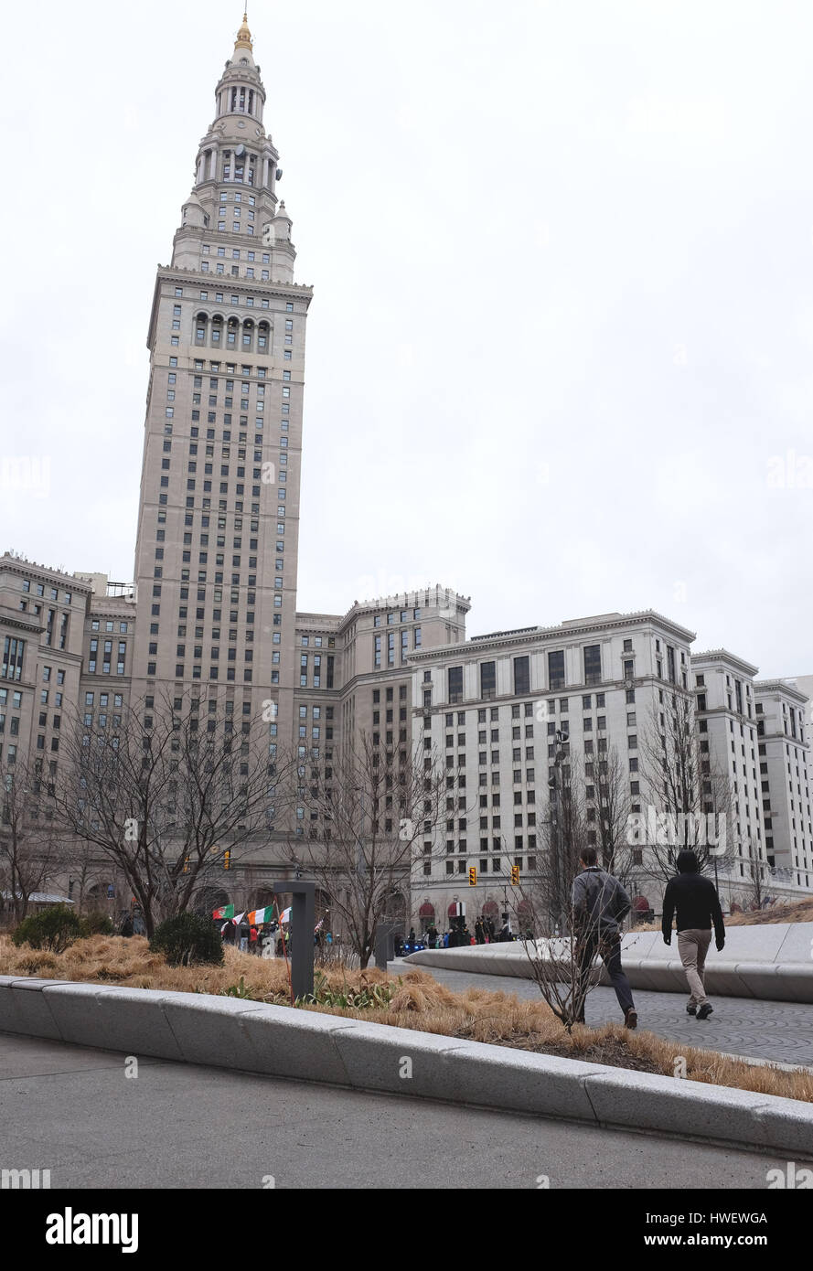 Le centre-ville de Cleveland, Ohio, USA Landmark Tower City Center en mars 2017 Banque D'Images