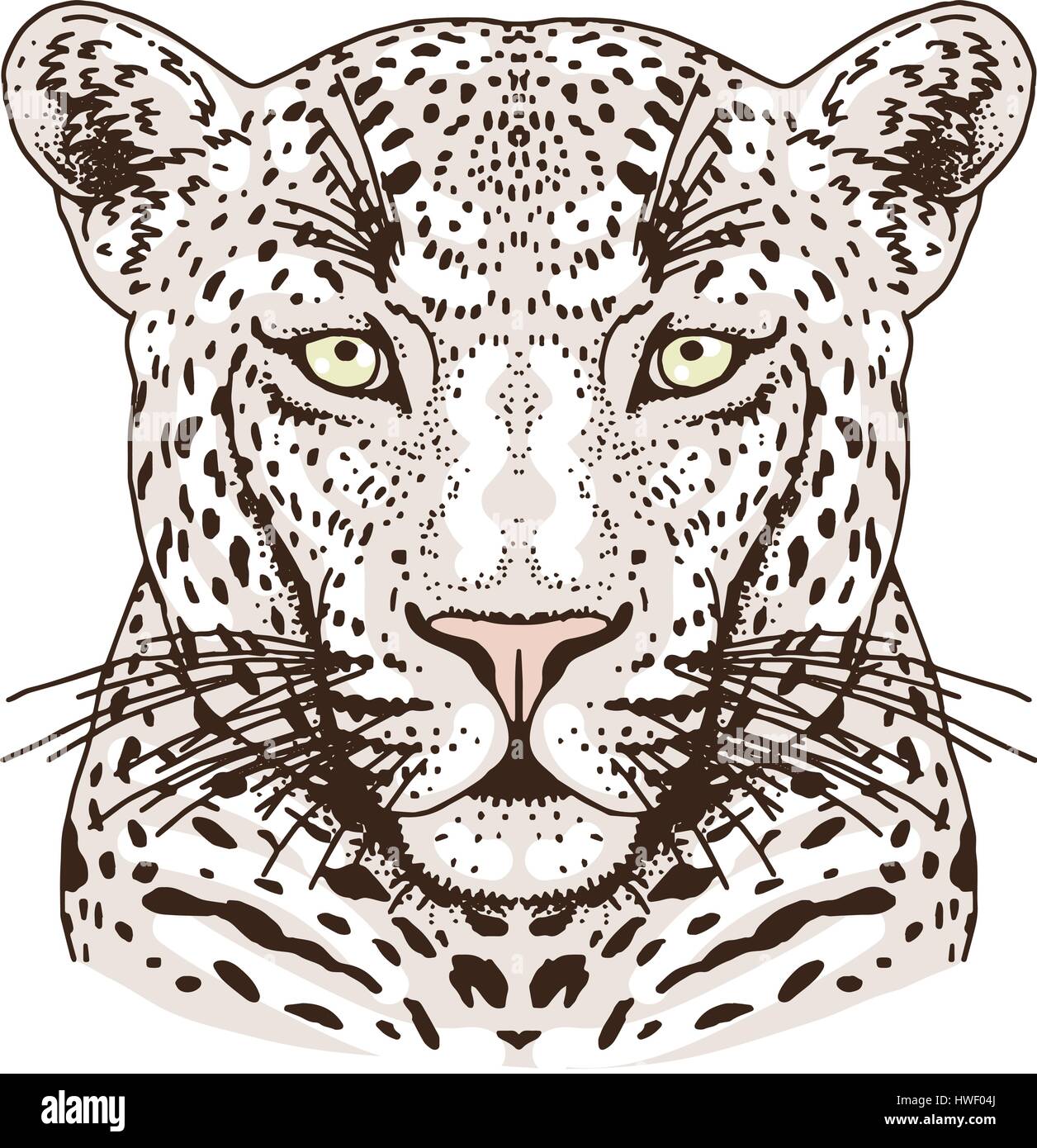 Leopard tattoo face ,Vector illustration, d'impression Illustration de Vecteur