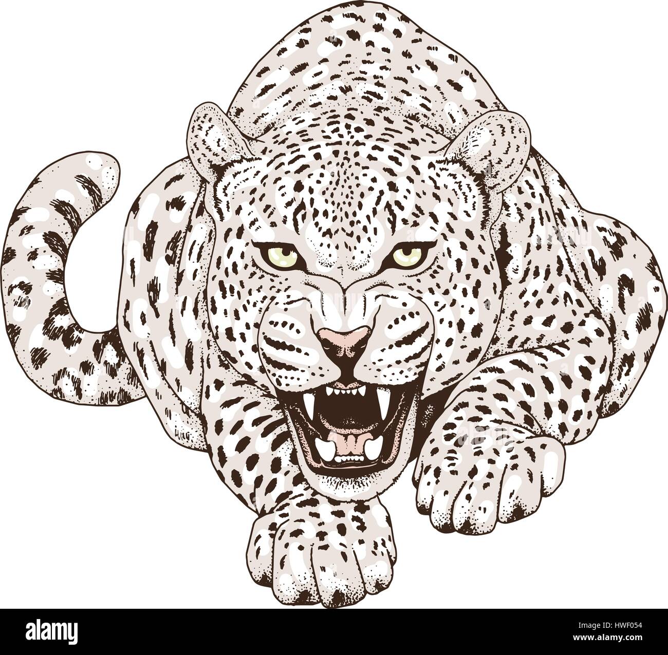 Leopard tattoo face ,Vector illustration, d'impression Illustration de Vecteur