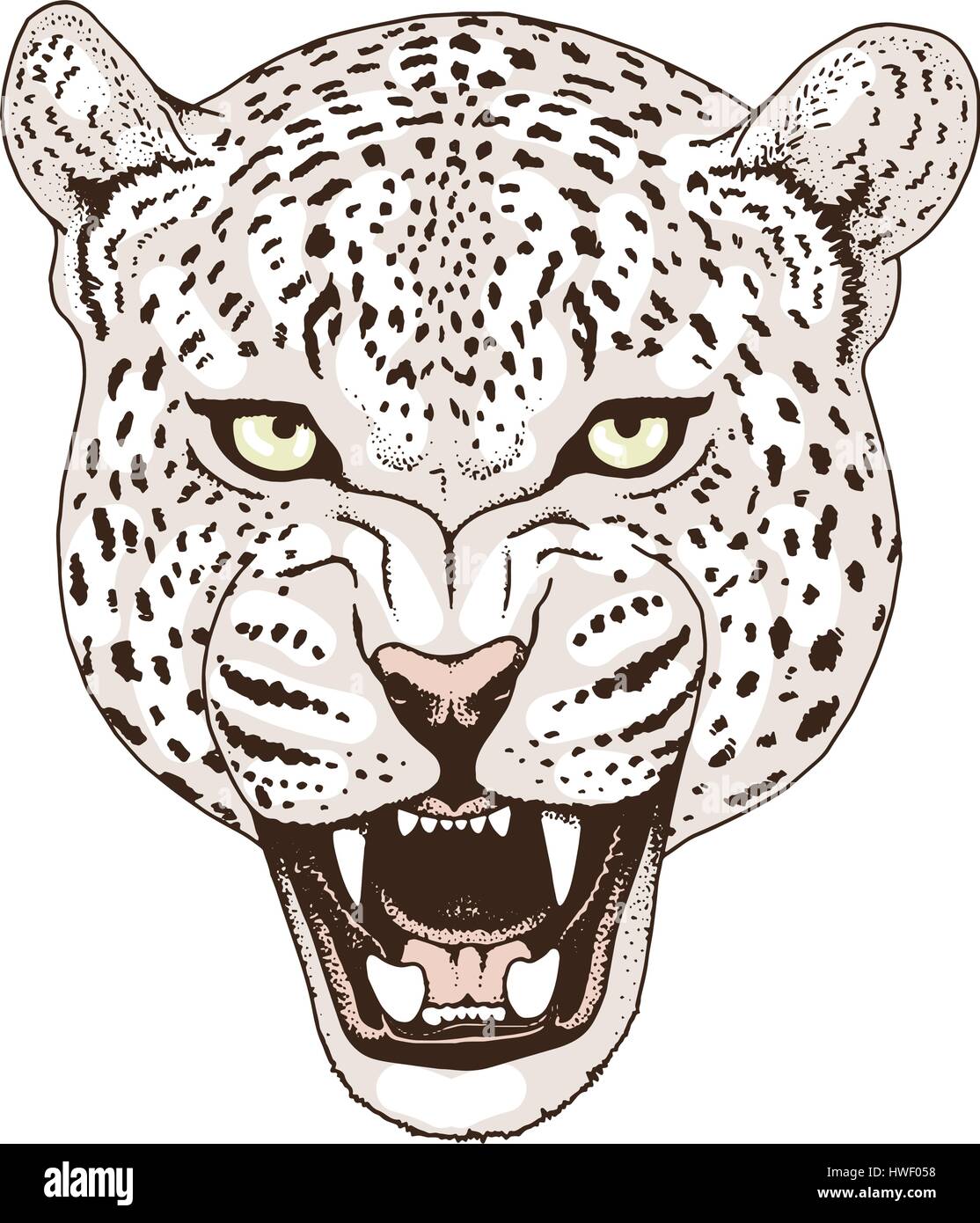 Leopard tattoo face ,Vector illustration, d'impression Illustration de Vecteur