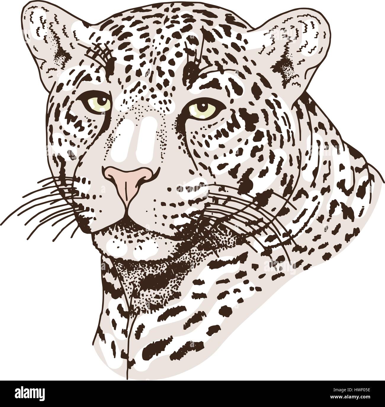 Leopard tattoo face ,Vector illustration, d'impression Illustration de Vecteur