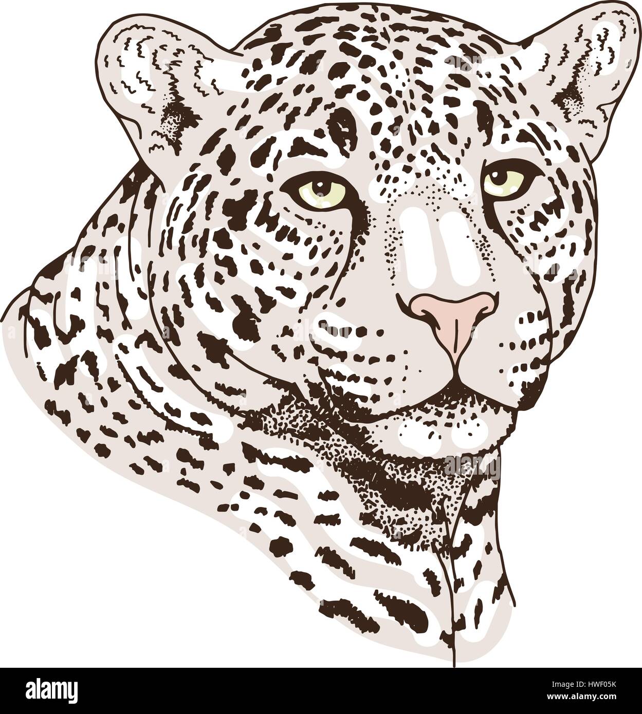 Leopard tattoo face ,Vector illustration, d'impression Illustration de Vecteur