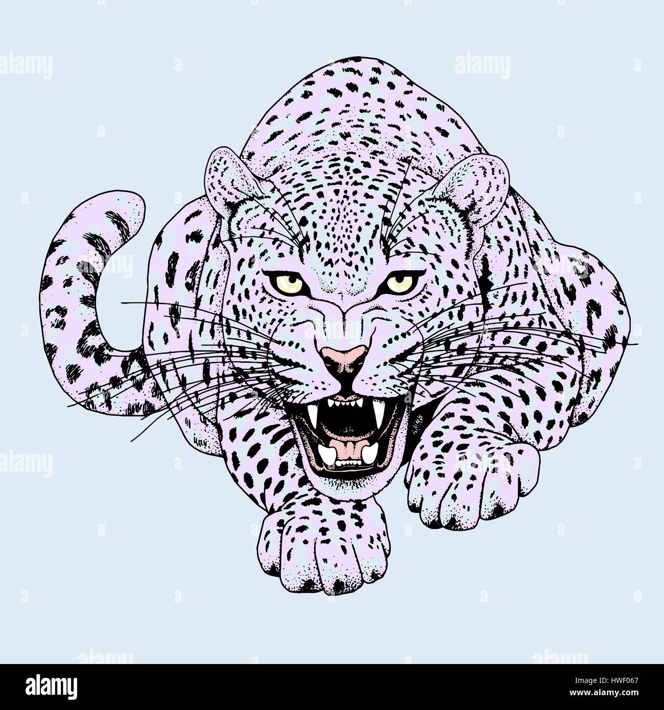 Leopard tattoo face ,Vector illustration, d'impression Illustration de Vecteur