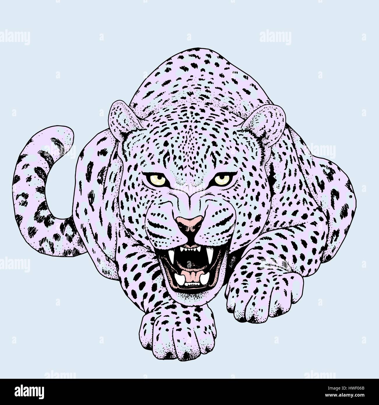 Leopard tattoo face ,Vector illustration, d'impression Illustration de Vecteur