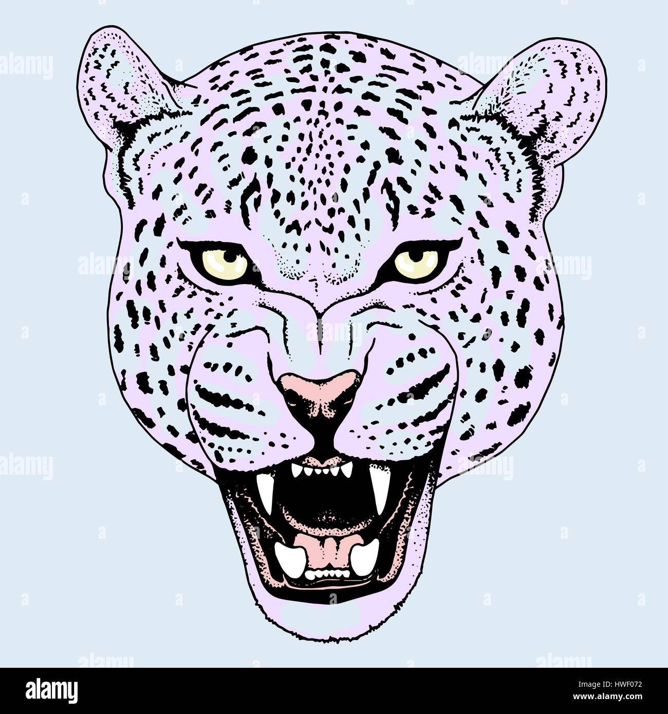 Leopard tattoo face ,Vector illustration, d'impression Illustration de Vecteur