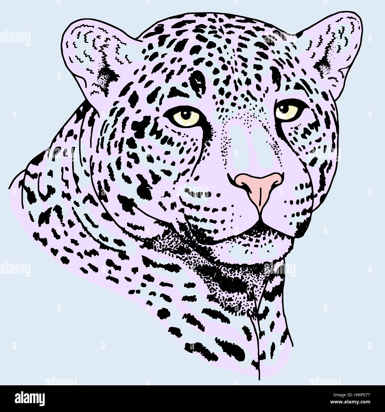 Leopard tattoo face ,Vector illustration, d'impression Illustration de Vecteur