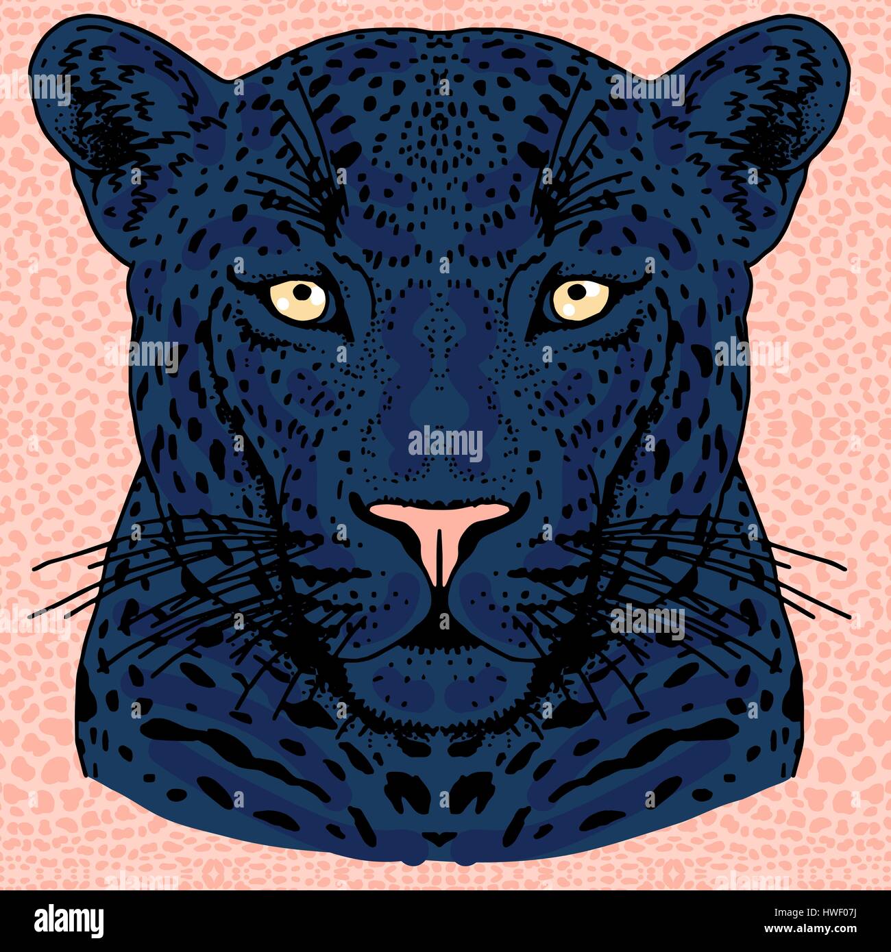 Leopard tattoo face ,Vector illustration, d'impression Illustration de Vecteur