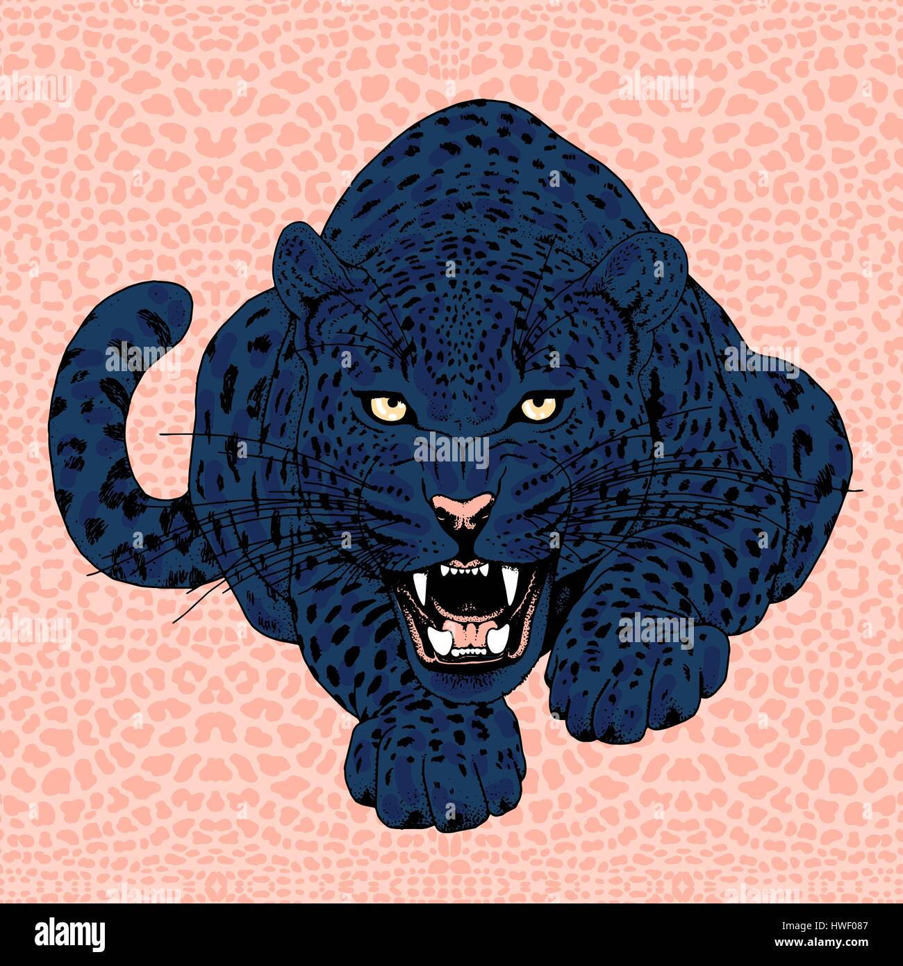 Leopard tattoo face ,Vector illustration, d'impression Illustration de Vecteur