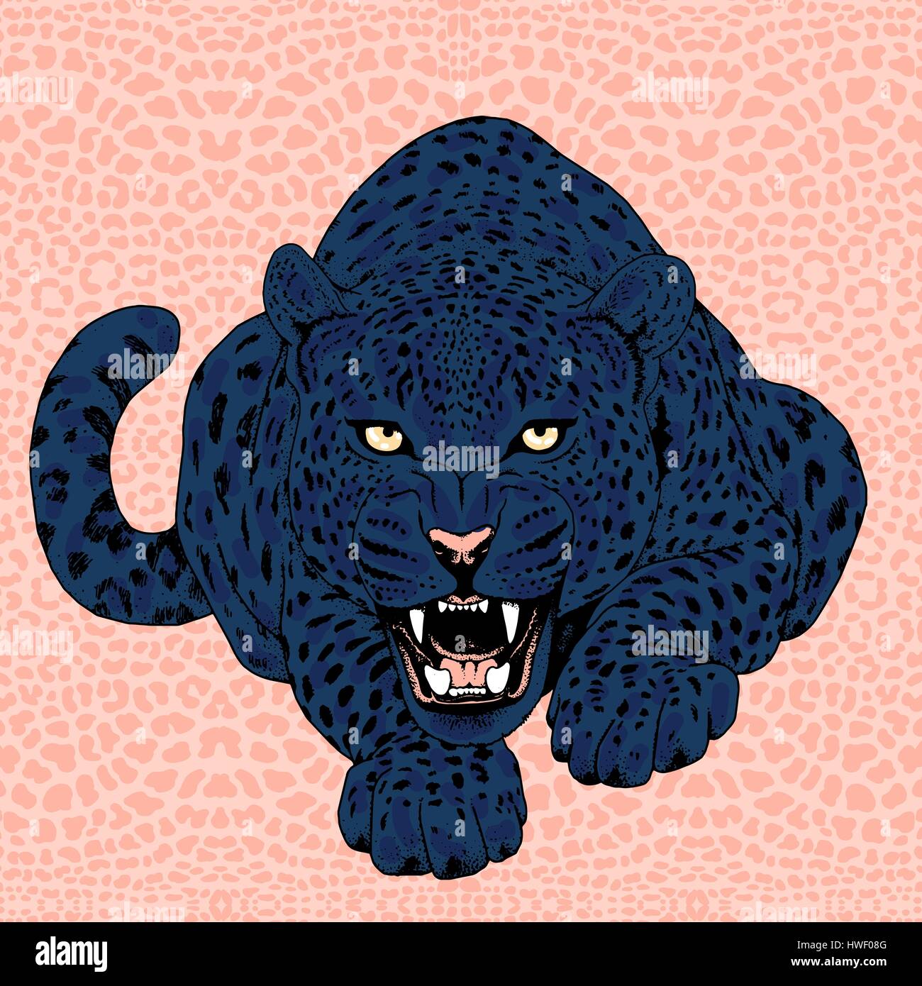 Leopard tattoo face ,Vector illustration, d'impression Illustration de Vecteur