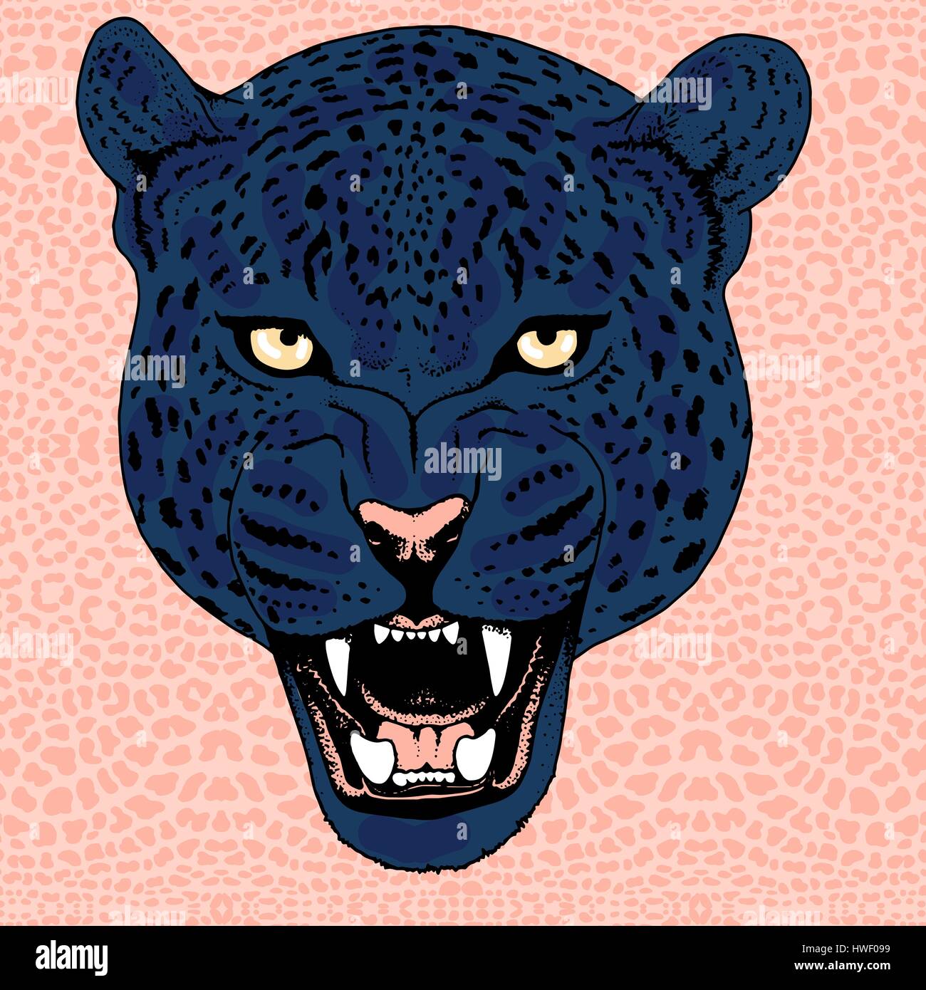 Leopard tattoo face ,Vector illustration, d'impression Illustration de Vecteur