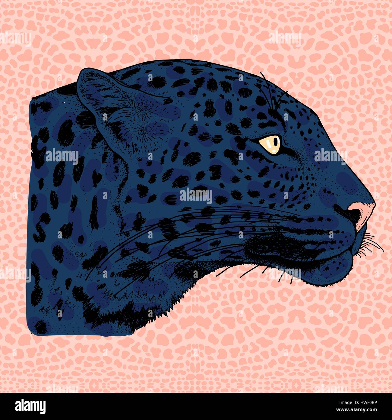 Leopard tattoo face ,Vector illustration, d'impression Illustration de Vecteur