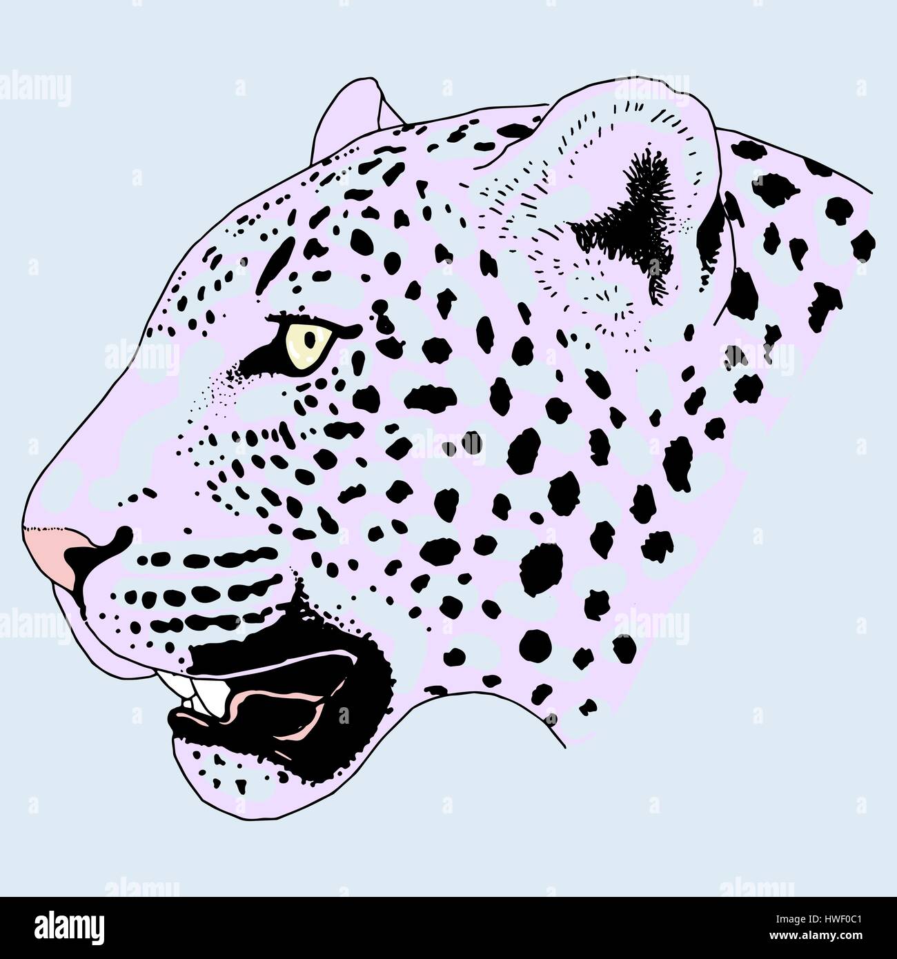 Leopard tattoo face ,Vector illustration, d'impression Illustration de Vecteur