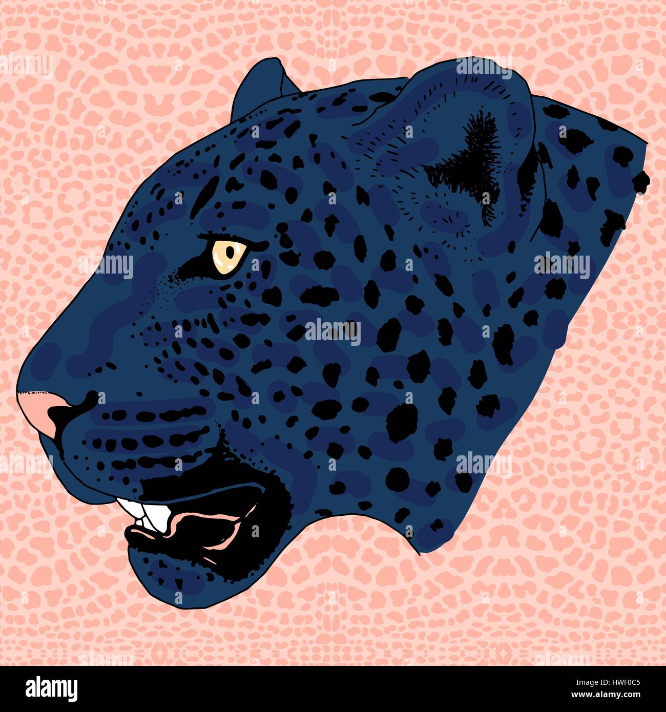 Leopard tattoo face ,Vector illustration, d'impression Illustration de Vecteur