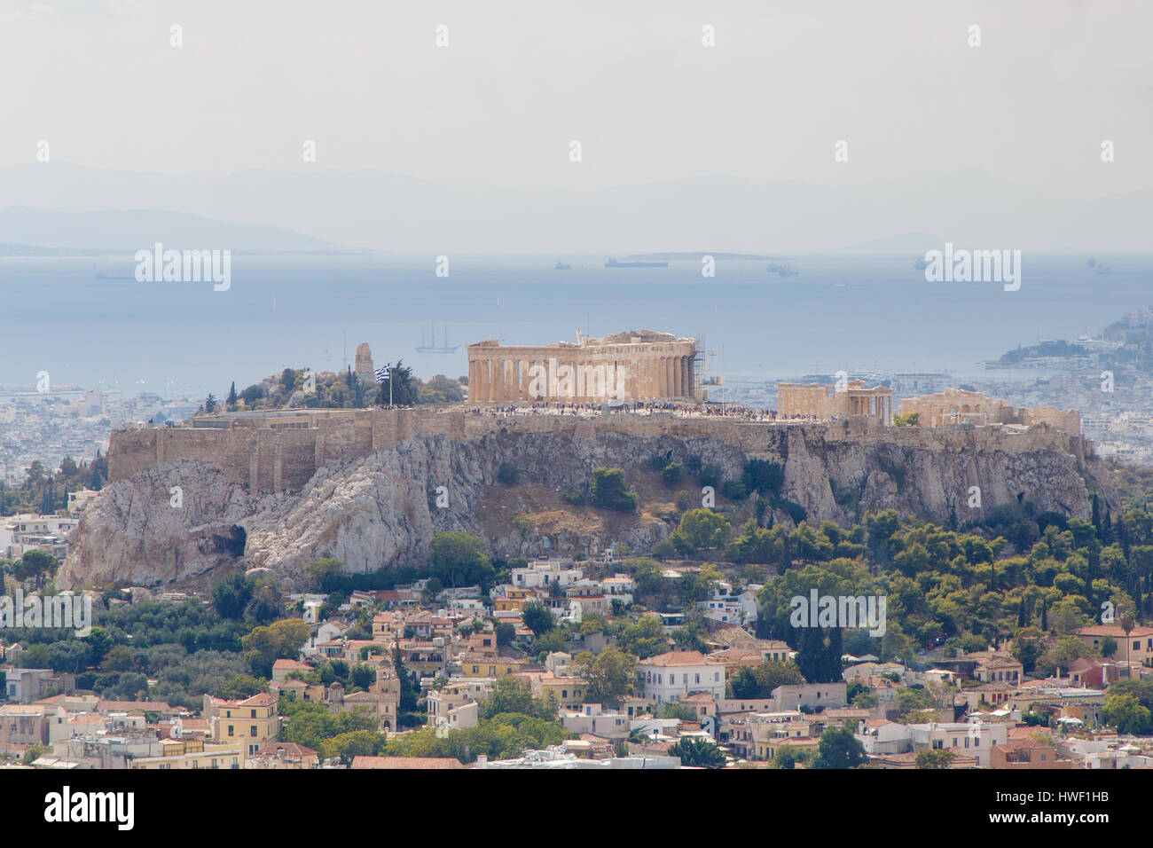 Vue sur l'acropole de l'Athens Banque D'Images