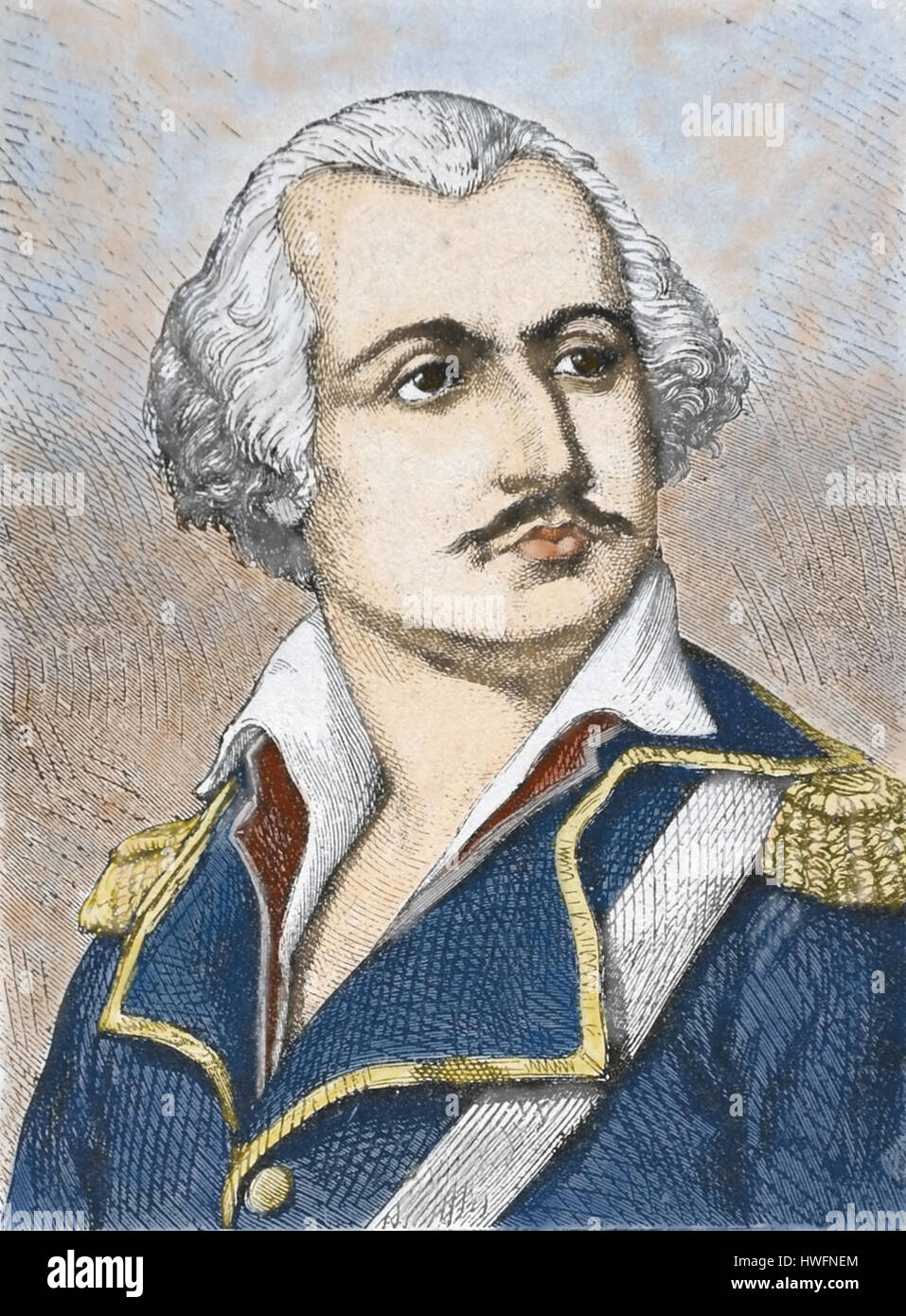 Jean Baptiste François Carteaux . Le général français de la Révolution française et peintre (1751-1813) 18e siècle Banque D'Images