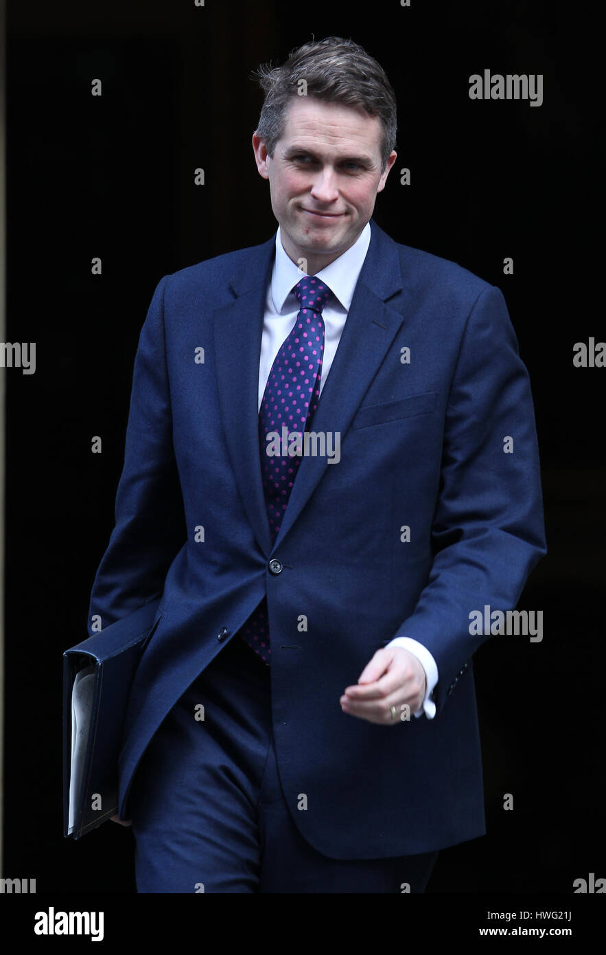 Londres, Royaume-Uni. Mar 21, 2017. Gavin Williamson whip en chef vu assister à la réunion hebdomadaire du cabinet à Downing Street. Credit : WFPA/Alamy Live News Banque D'Images
