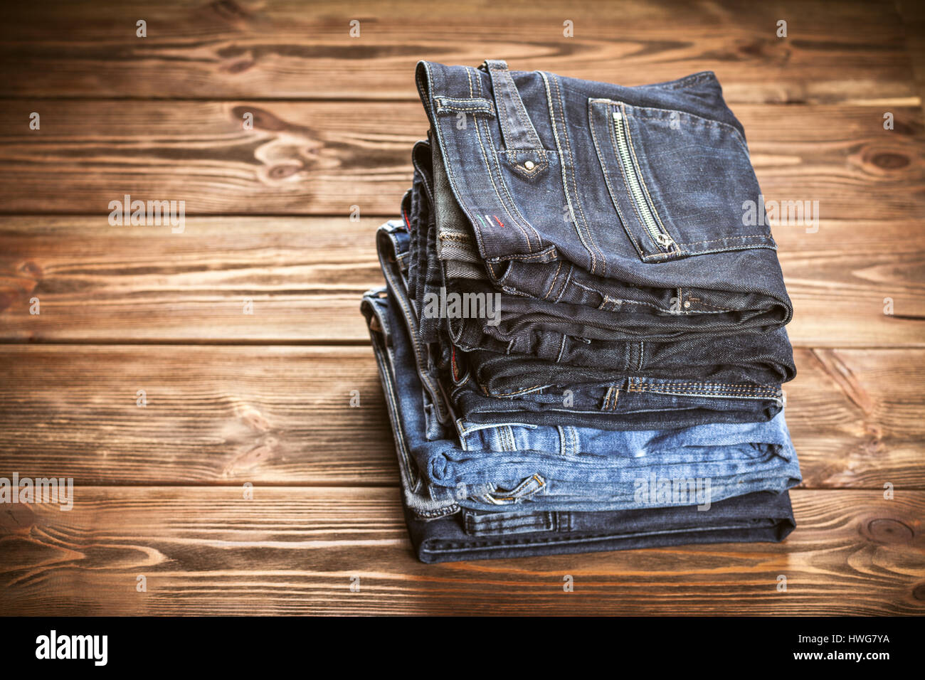 Pile de jeans Banque D'Images