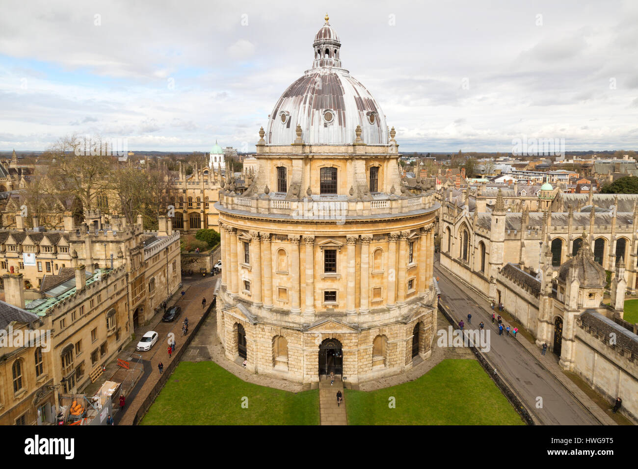 Radcliffe Camera, Oxford, vu depuis le toit de l'église de l'Université d'Oxford, au Royaume-Uni Banque D'Images