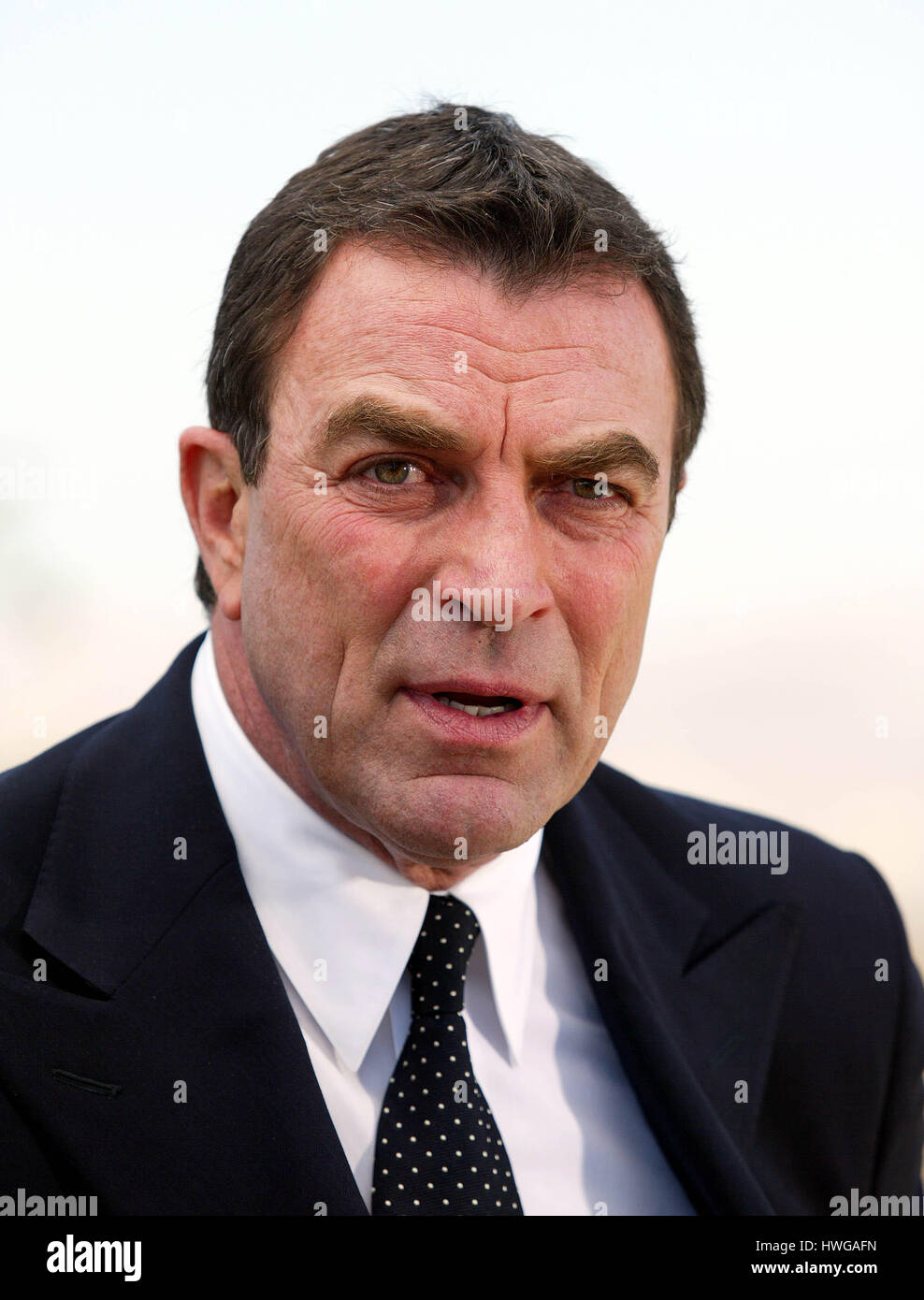 Acteur Tom Selleck lors des funérailles de Ronald Reagan à la Ronald Reagan Presidential Library à Simi Valley, Californie le 11 juin 2004. Crédit photo : Francis Specker Banque D'Images