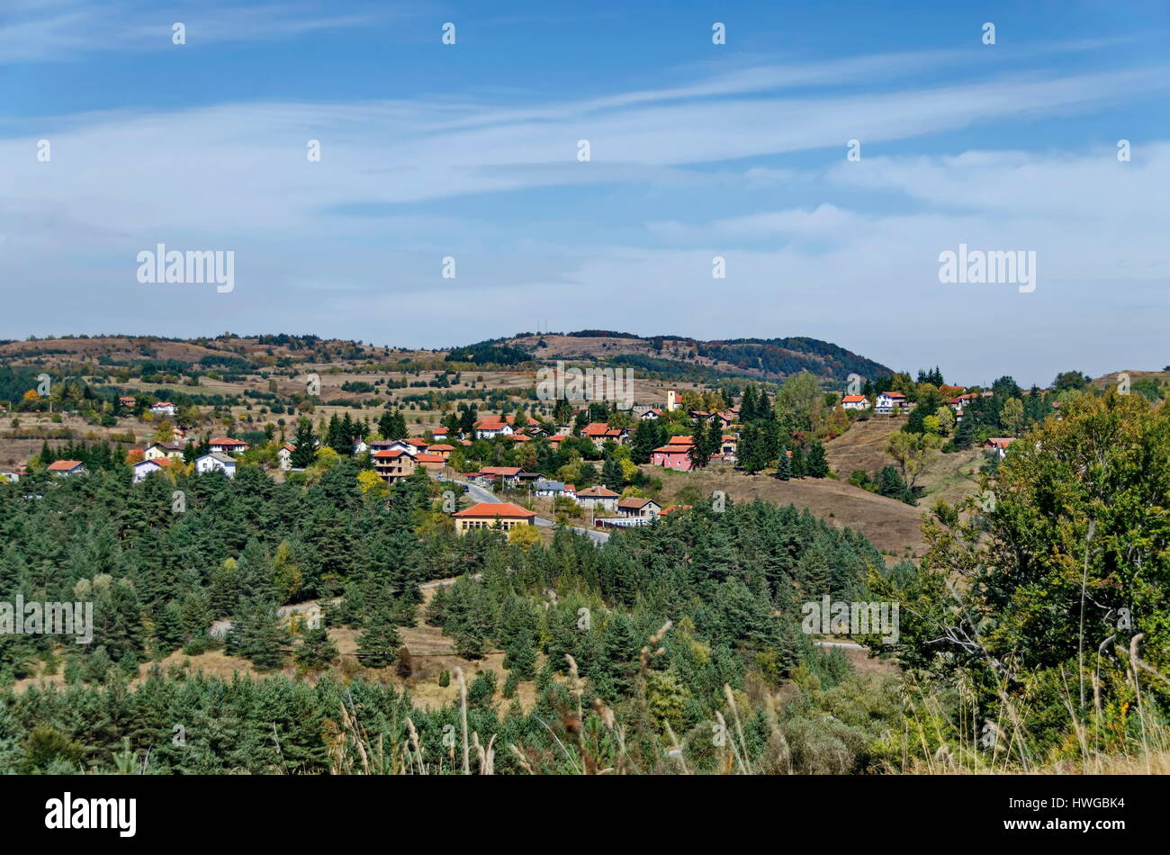 Village de montagne Plana Plana près de Sofia, Bulgarie Banque D'Images