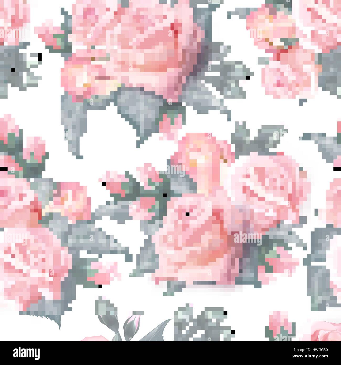 Roses anglaises sans couture. Vintage rose rose seamles pattern. Vecteur. Aquarelle imitattion de qualité. Pas de trace. Illustration de Vecteur
