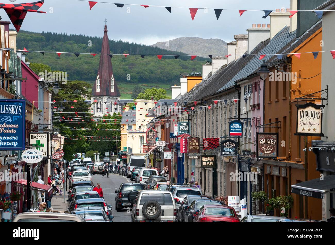 L'Irlande, le comté de Kerry, Kenmare, Ring of Kerry, Iveragh, Route nationale N71, Henry Street Banque D'Images