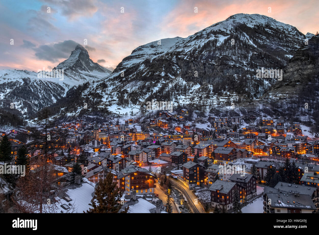 Matterhorn, Zermatt, Valais, Suisse, Europe Banque D'Images