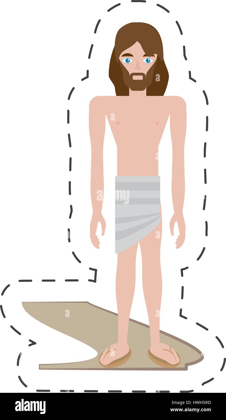 Caricature jésus christ dépouillé peignoirs - via crucis Illustration de Vecteur