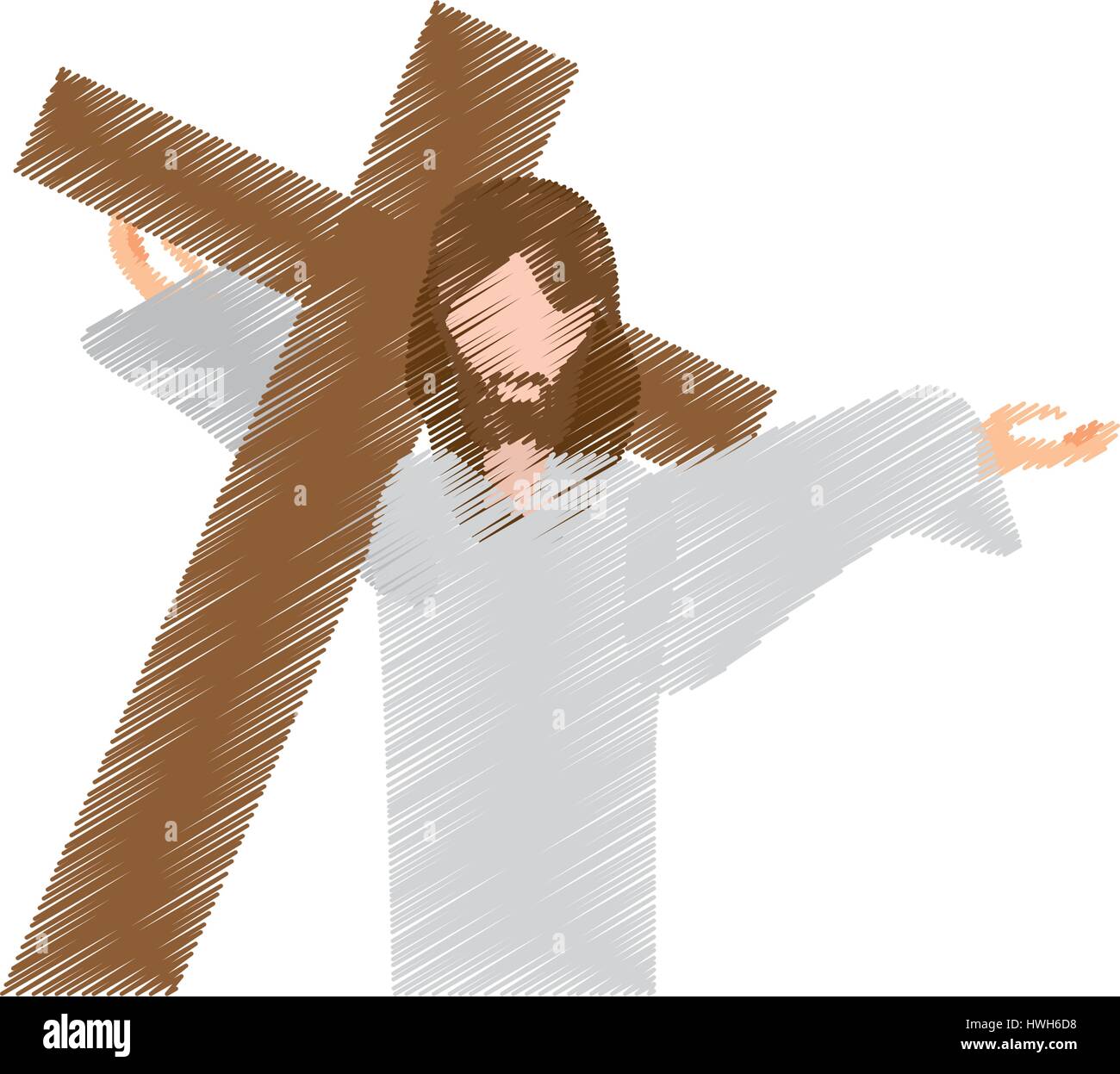 Dimensions jésus christ porte cross Illustration de Vecteur