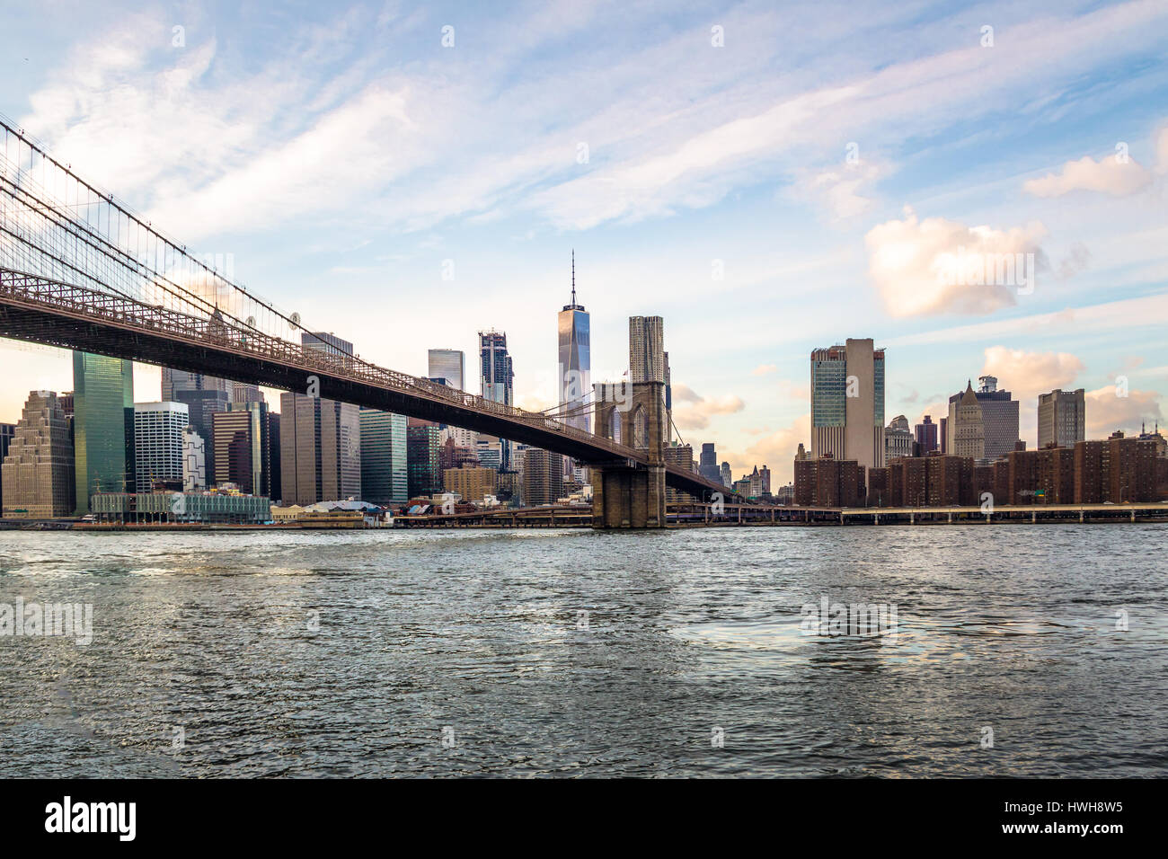 Pont de Brooklyn et Manhattan - New York, USA Banque D'Images