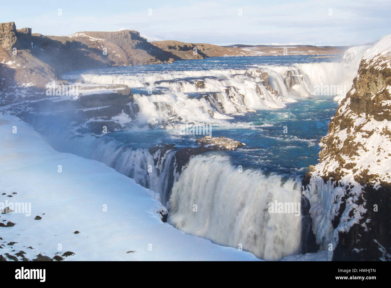Chutes d'eau à l'Islande, Gullfoss Banque D'Images