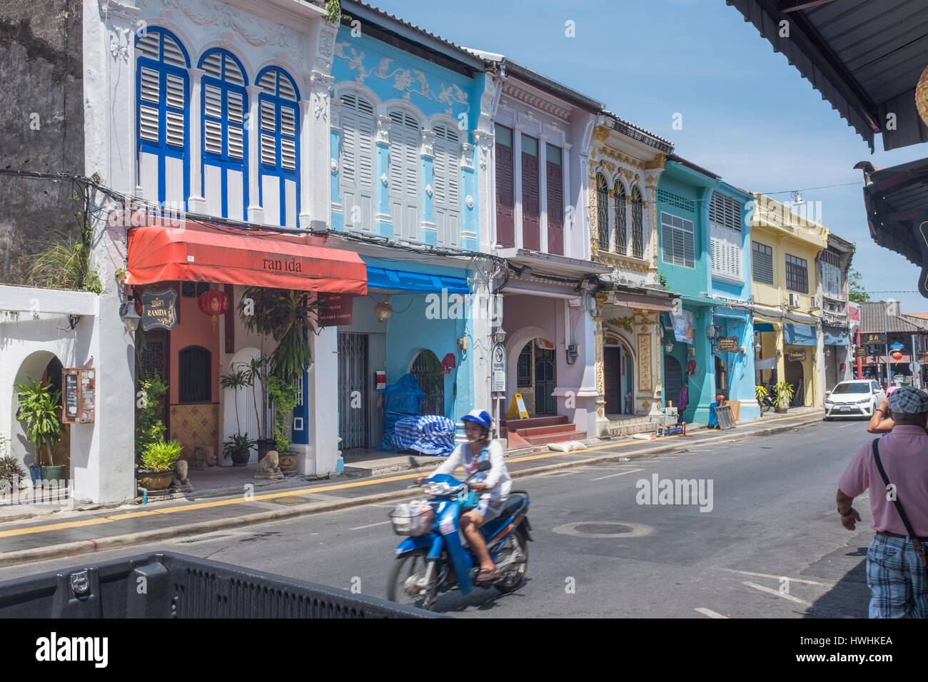 Architecture patrimoine rénové des di Rommanee dans la vieille ville de Phuket, l'île de Phuket, Thaïlande. 05-Mar-2017 Banque D'Images