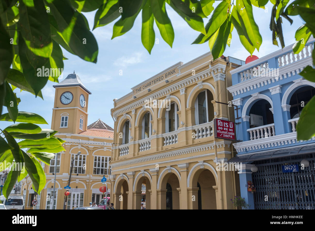 Architecture patrimoine rénové des di Rommanee dans la vieille ville de Phuket, l'île de Phuket, Thaïlande. 05-Mar-2017 Banque D'Images