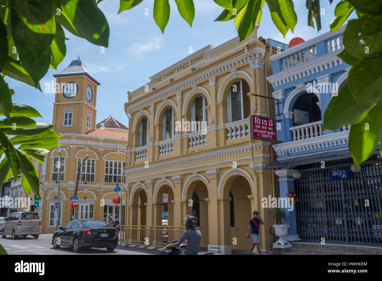 Architecture patrimoine rénové des di Rommanee dans la vieille ville de Phuket, l'île de Phuket, Thaïlande. 05-Mar-2017 Banque D'Images