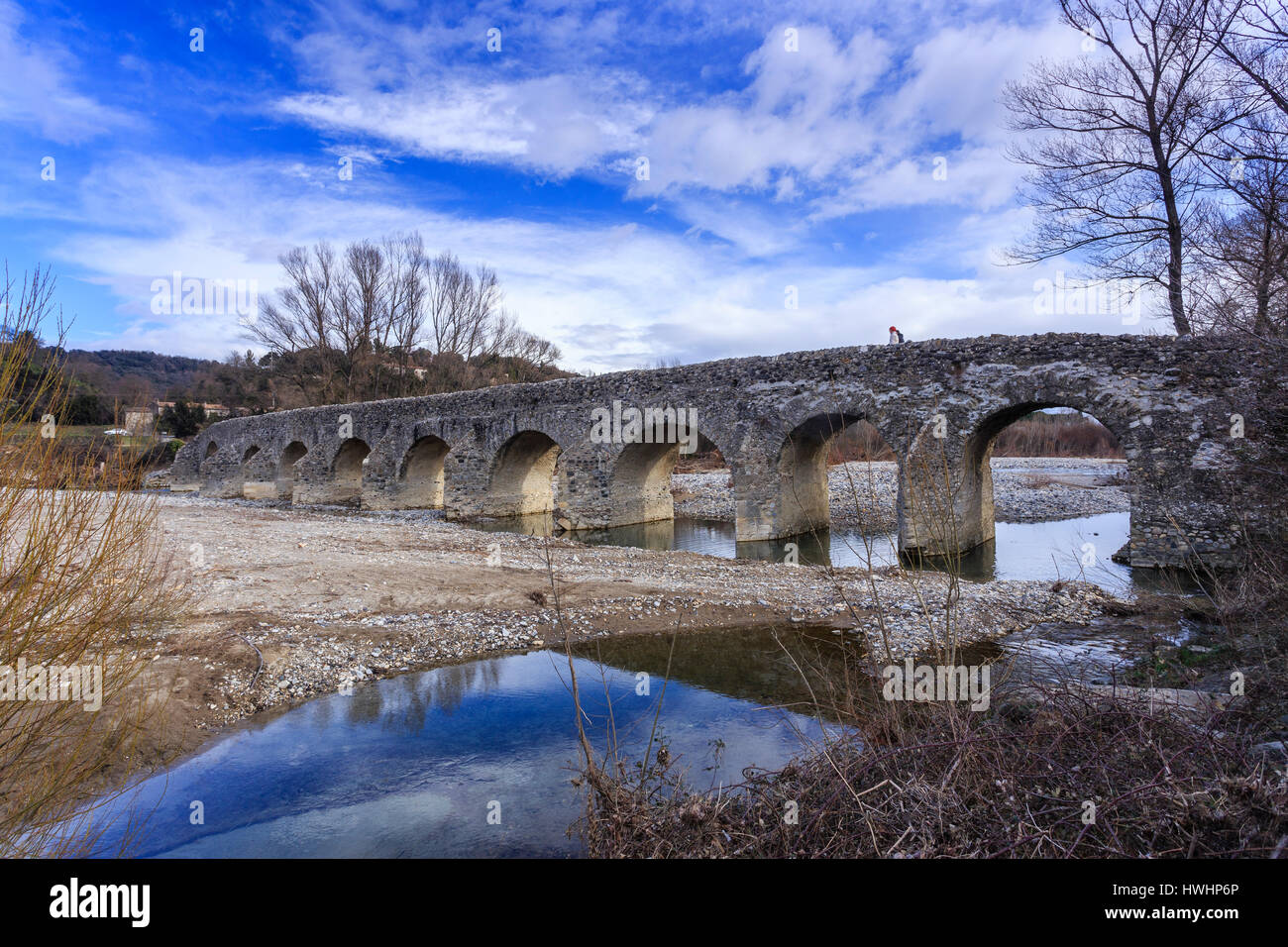 / France, Ardèche, viviers, pont romain sur l'Escoutay Banque D'Images
