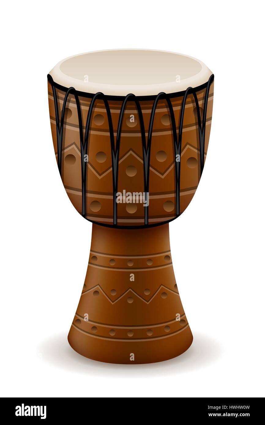 Instruments de musique tambour africain stock vector illustration isolé sur fond blanc Illustration de Vecteur