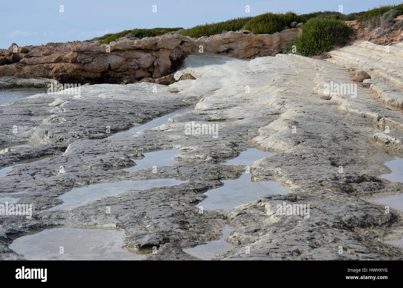 Formations rocheuses uniques à Coral Bay, Chypre Banque D'Images