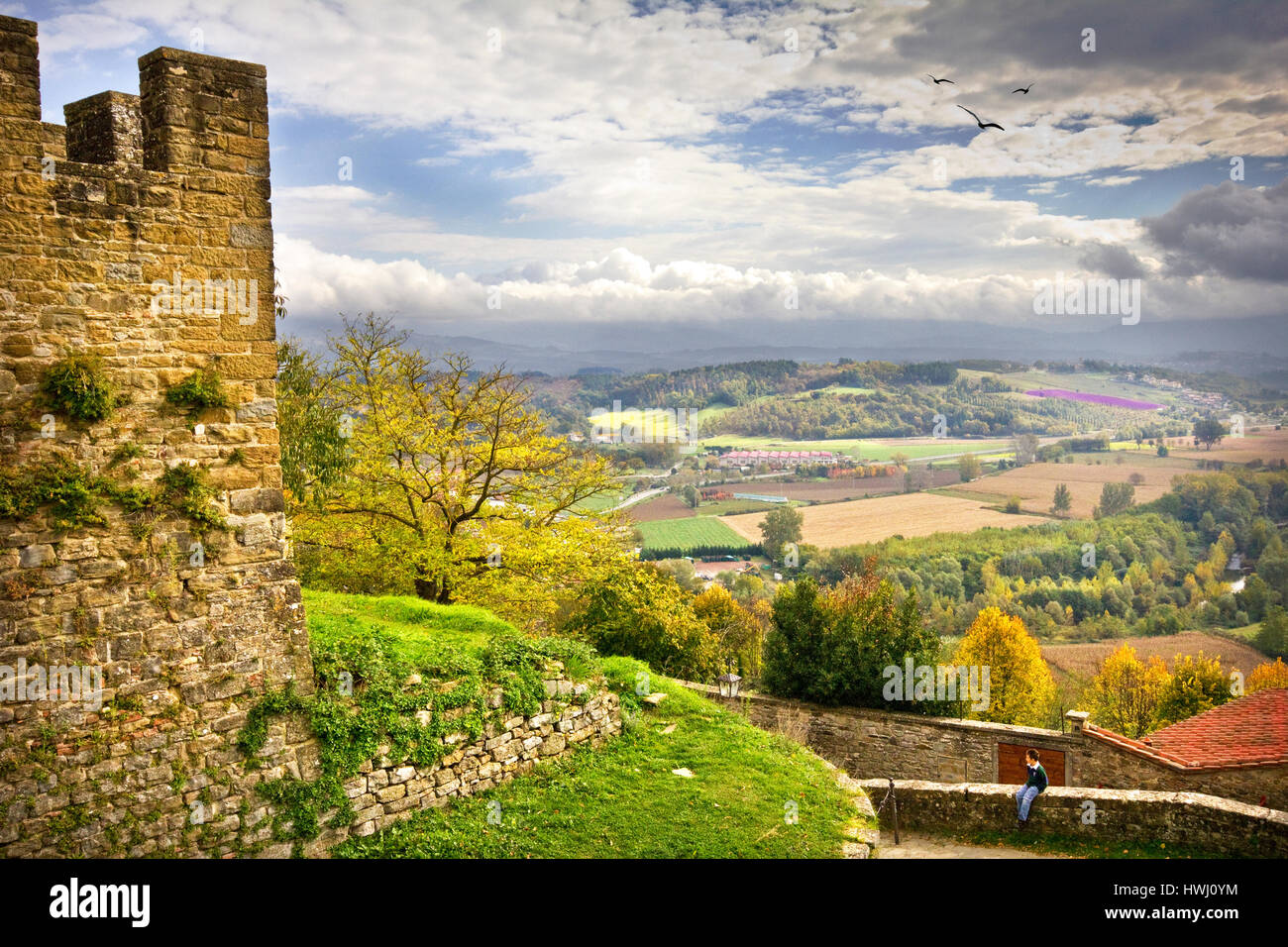 FieldsTuscany en automne paysage Banque D'Images