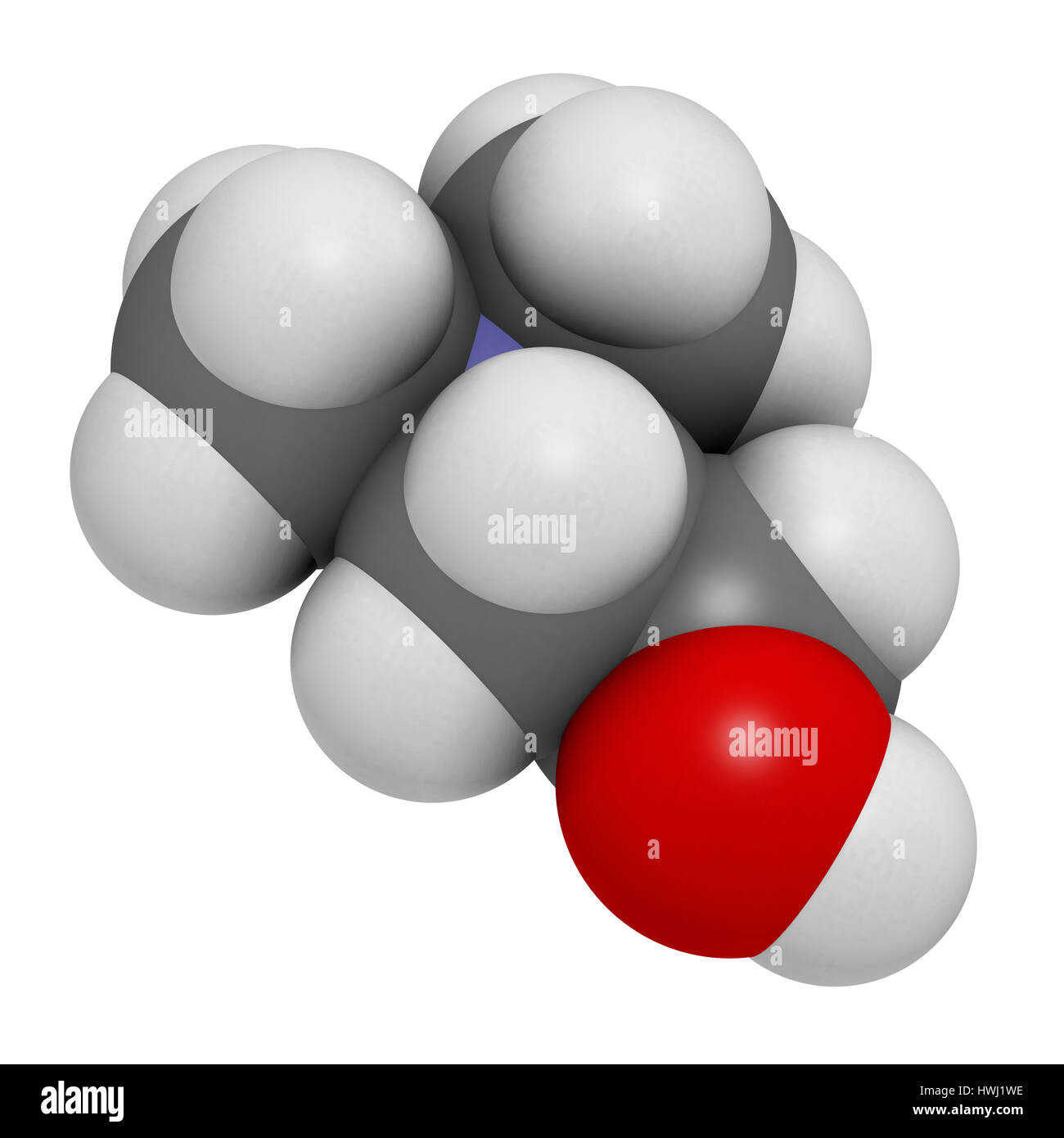 Diméthylaminoéthanol (dimethylethanolamine, DMEA, DMAE) molécule. Le rendu 3D. Peut avoir des effets bénéfiques sur la santé, y compris l'augmentation de la durée de vie. Banque D'Images