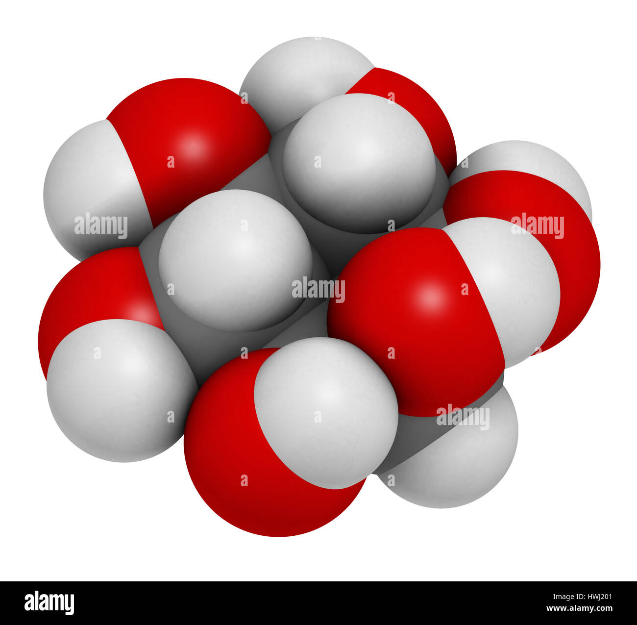 (Myo-inositol inositol) molécule. Le rendu 3D. Et de l'inositol phosphates son jouent un rôle essentiel dans un certain nombre de processus biologiques. Les atomes sont représen Banque D'Images