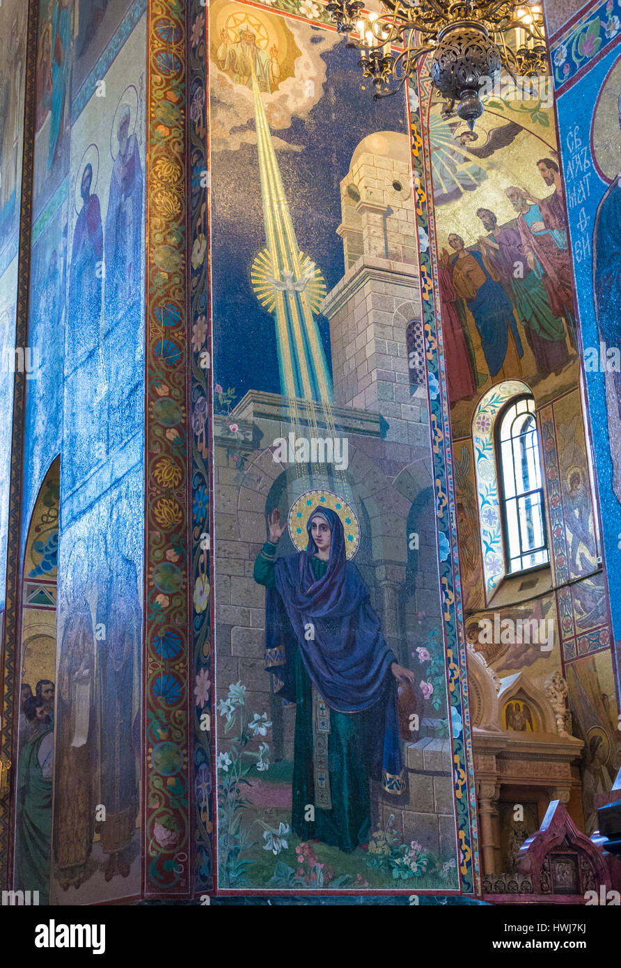 ST. PETERSBURG, Russie - le 14 juillet 2016 : l'intérieur de l'Eglise du Sauveur sur le Sang Versé. Référence architecturale et monument à Alexandre II. L'un des Banque D'Images