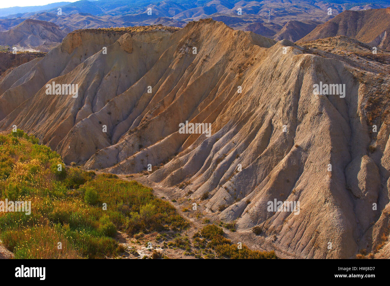 Désert de Tabernas, Parc Naturel, Tabernas, la Province d'Almeria, Andalousie, Espagne Banque D'Images